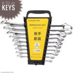 12 Pcs Wrench Set 8-22mm – Chrome Vanadium Steel Spanner Set Heavy Duty Tool Kit for Car Repair & Home Use